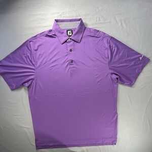 FJ Foot Joy Purple Loose Fit Polo Shirt Men's Large wears like XL Shady Oaks CC